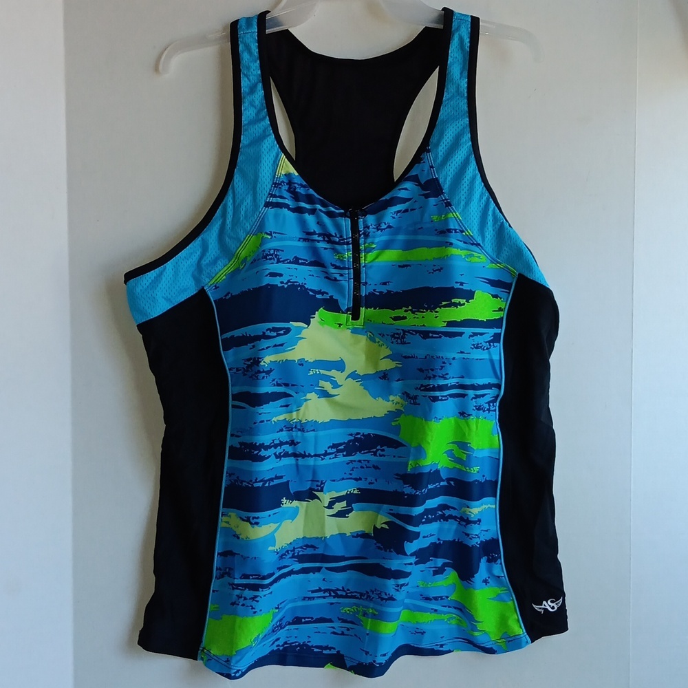Vibrant Blue and Green Women's Tank Top